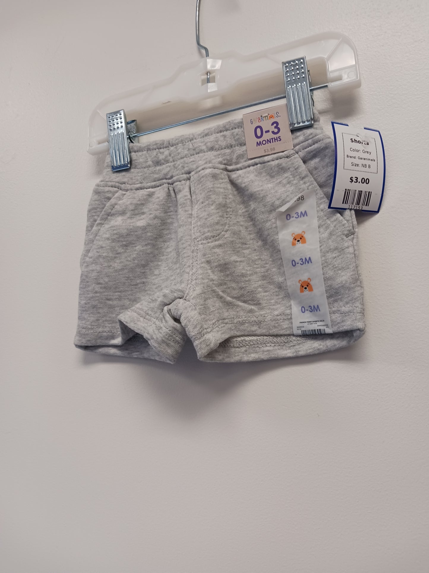 Grey Garanimals Shorts, NB B