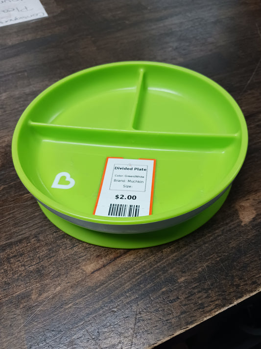 Green/White Muchkin Divided Plate