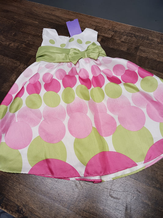 White/Pink/Green Rare Editons Holiday Dress, 12M G