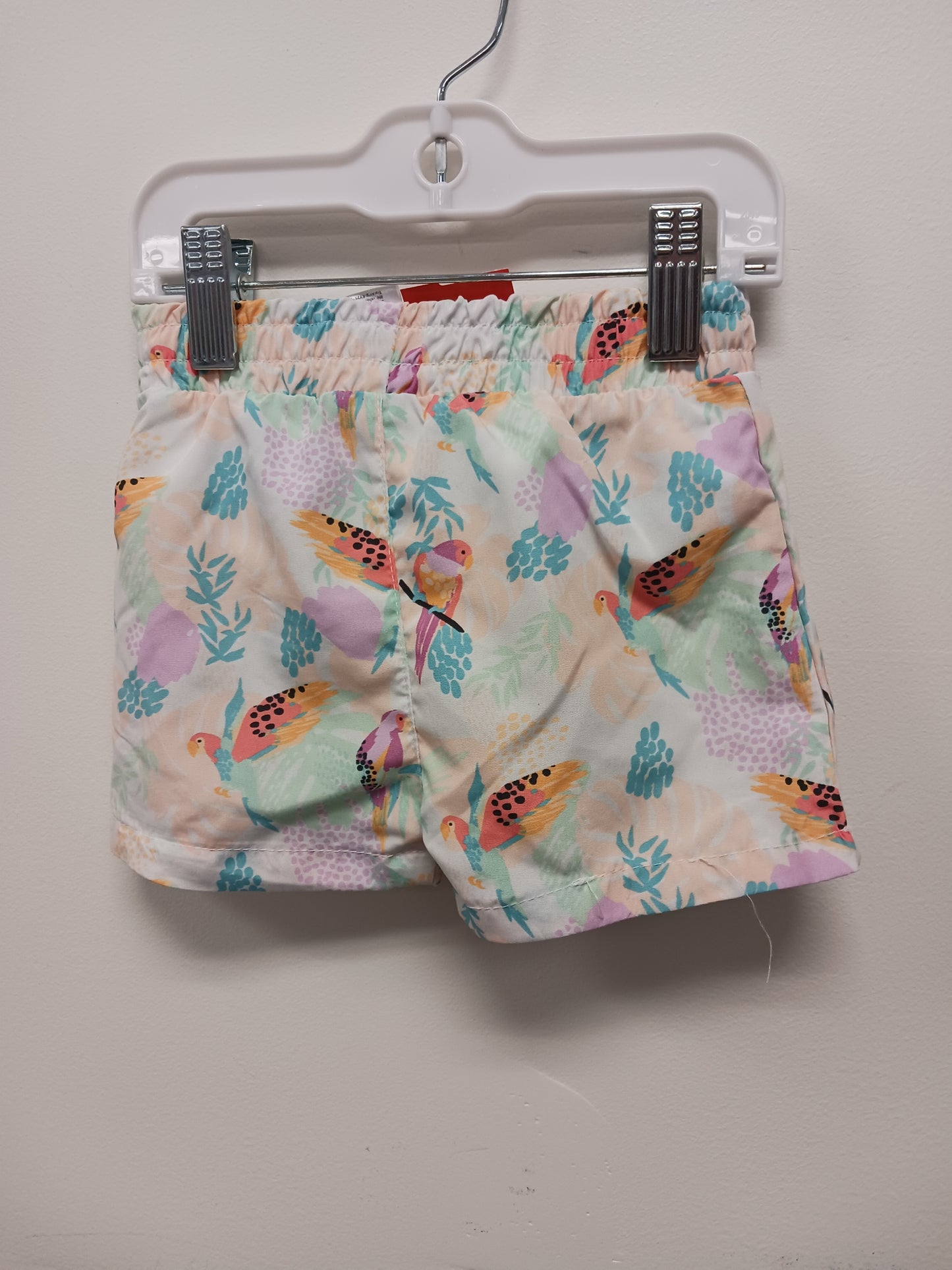 white/purple orange Lila & Jack Parrot Swim Trunks, 12M B
