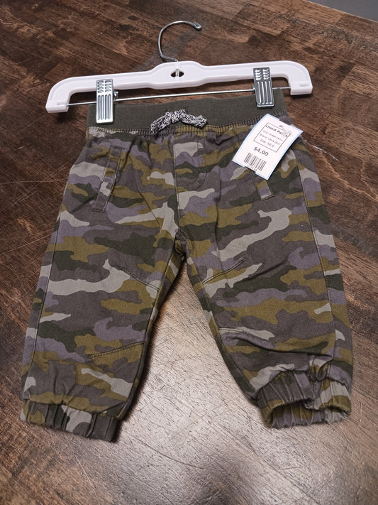 Green Camo Cat & Jack Lined Pants, NB B