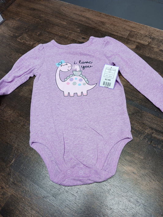 Purple Dino Garanimals Longsleeve Onesie, 18M G