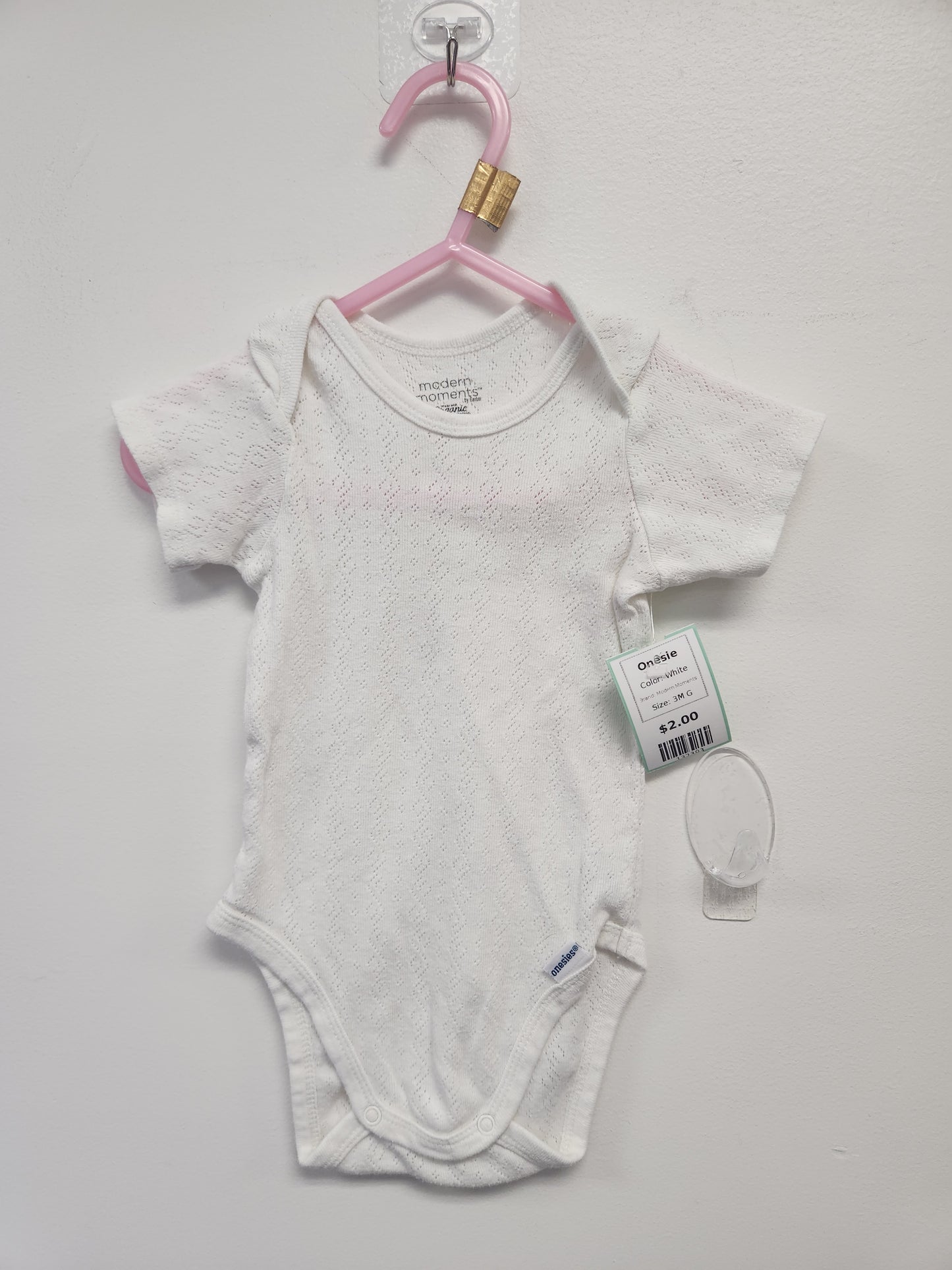 White Modern Moments Onesie, 3M G