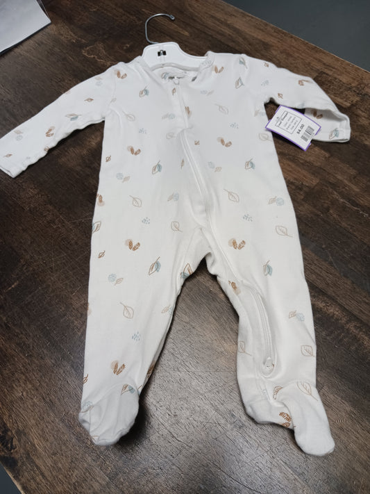 white Carters Leaf Sleeper, 6M B