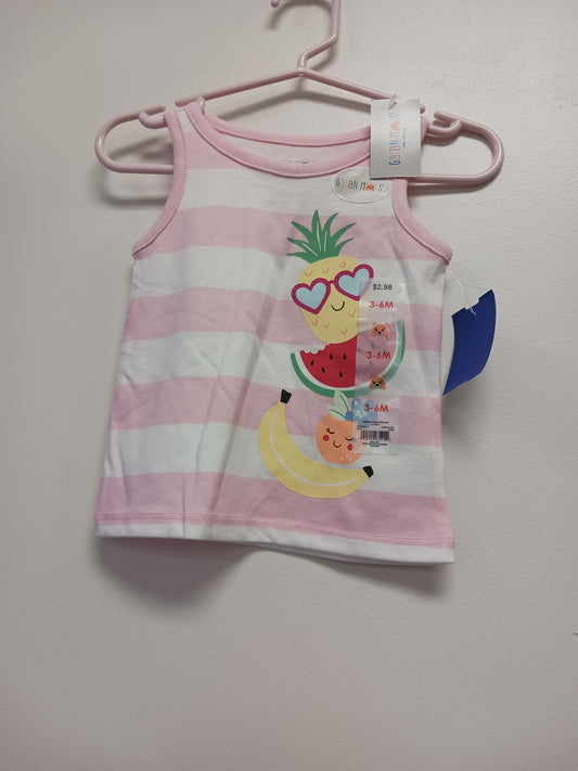 Pink/white Garanimals Fruit Tank Top 3/6m, 3M G