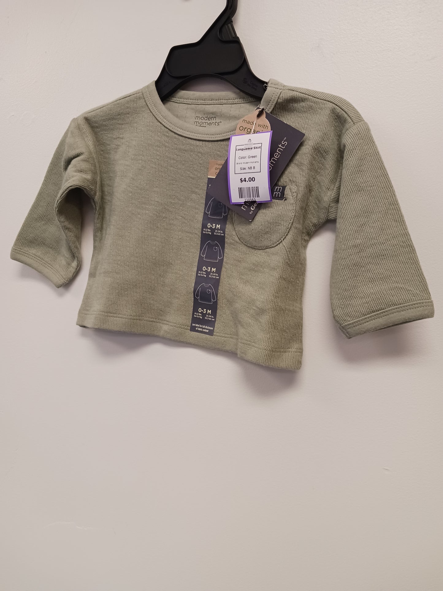 Green Modern Moments Longsleeve Shirt, NB B