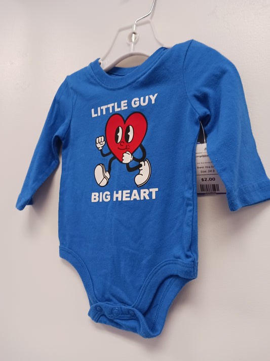 Blue Little Guy Big Heart Okie Dokie Longsleeve Onesie, 3M B