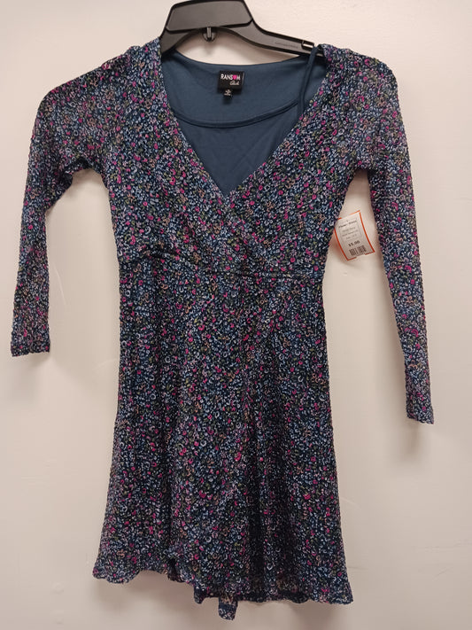 Navy Ransom Girl Flower Dress, 10 G