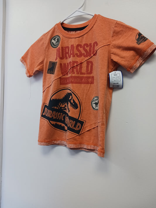 Orange Jurassic World Shirt, 4T B