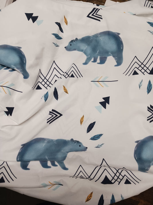 White/Blue Bear  Sheet, Crib/Toddler