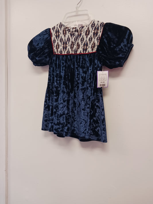 blue Zara Velvet Dress 18-24m, 18M G