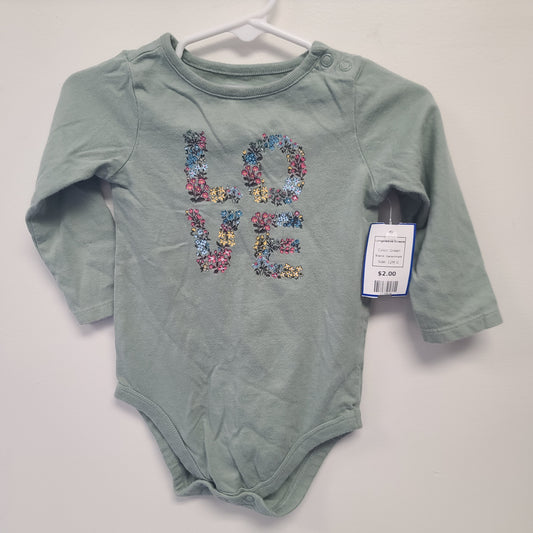 Green Garanimals Longsleeve Onesie, 12M G