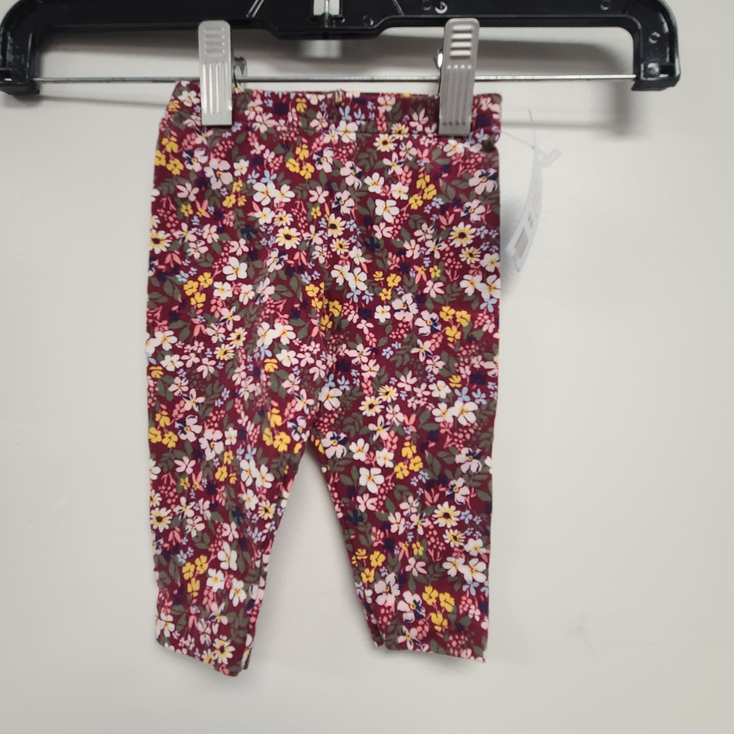 Burgandy Flower Carters Pants, 3M G