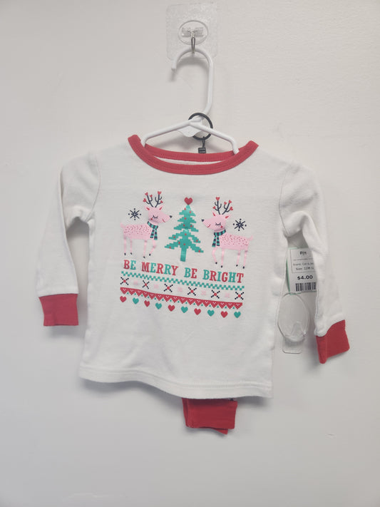 White/Pink/Red Christmas Cat & Jack Pjs, 12M G