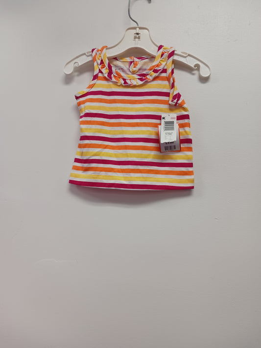 Yellow/Orange/Red/White Striped Wonder Kids Tank Top, 6M G