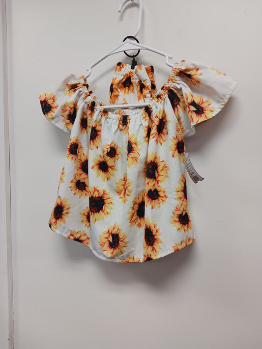 white/yellow Boutique 2 Piece Sunflower Outfit 9-12 m, 9M G