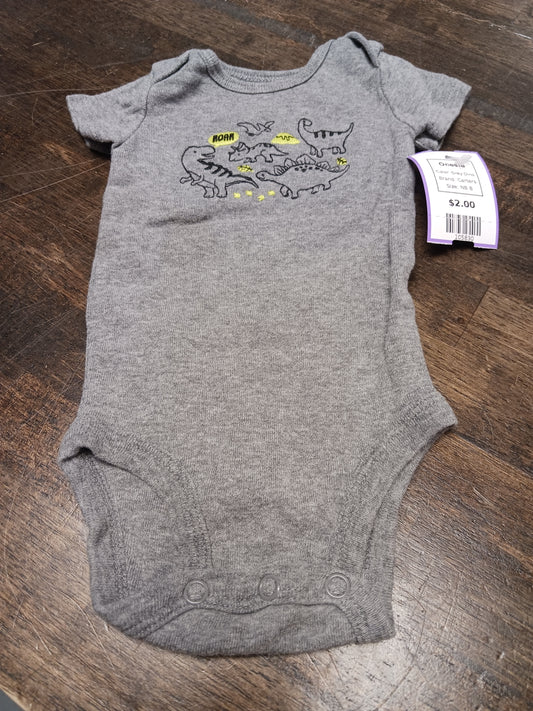 Grey Dino Carters Onesie, NB B