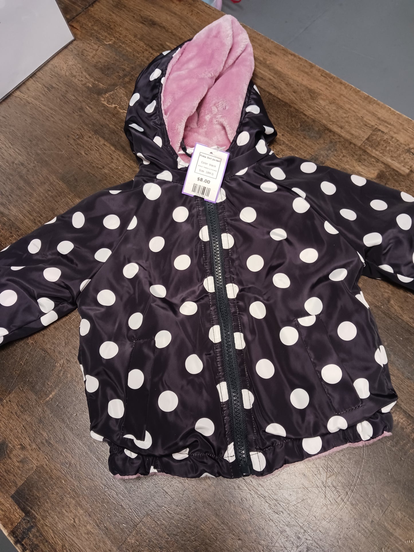 black Maddie & Michelle Poka Dot Jacket, 18M G
