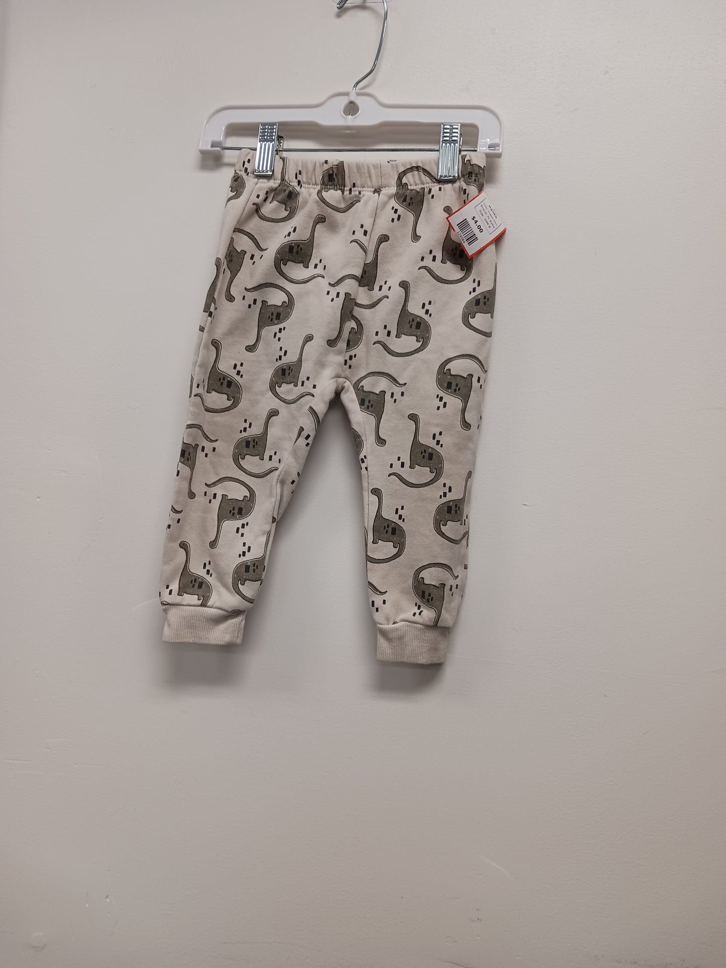 Cream Dino PL Baby Pants, 24M B