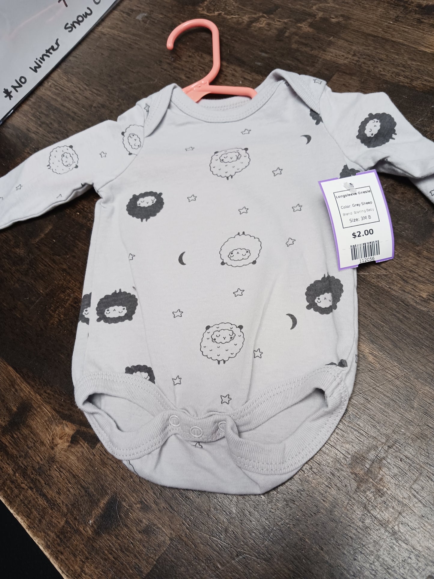 Grey Sheep Sterling Baby Longsleeve Onesie, 3M B
