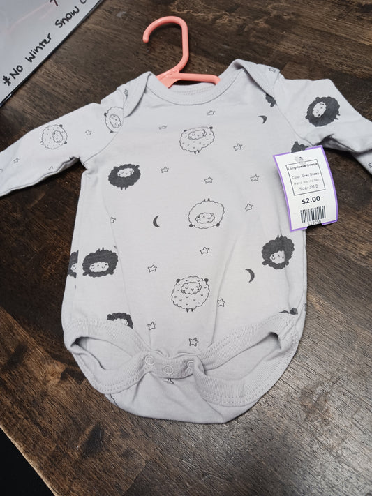 Grey Sheep Sterling Baby Longsleeve Onesie, 3M B