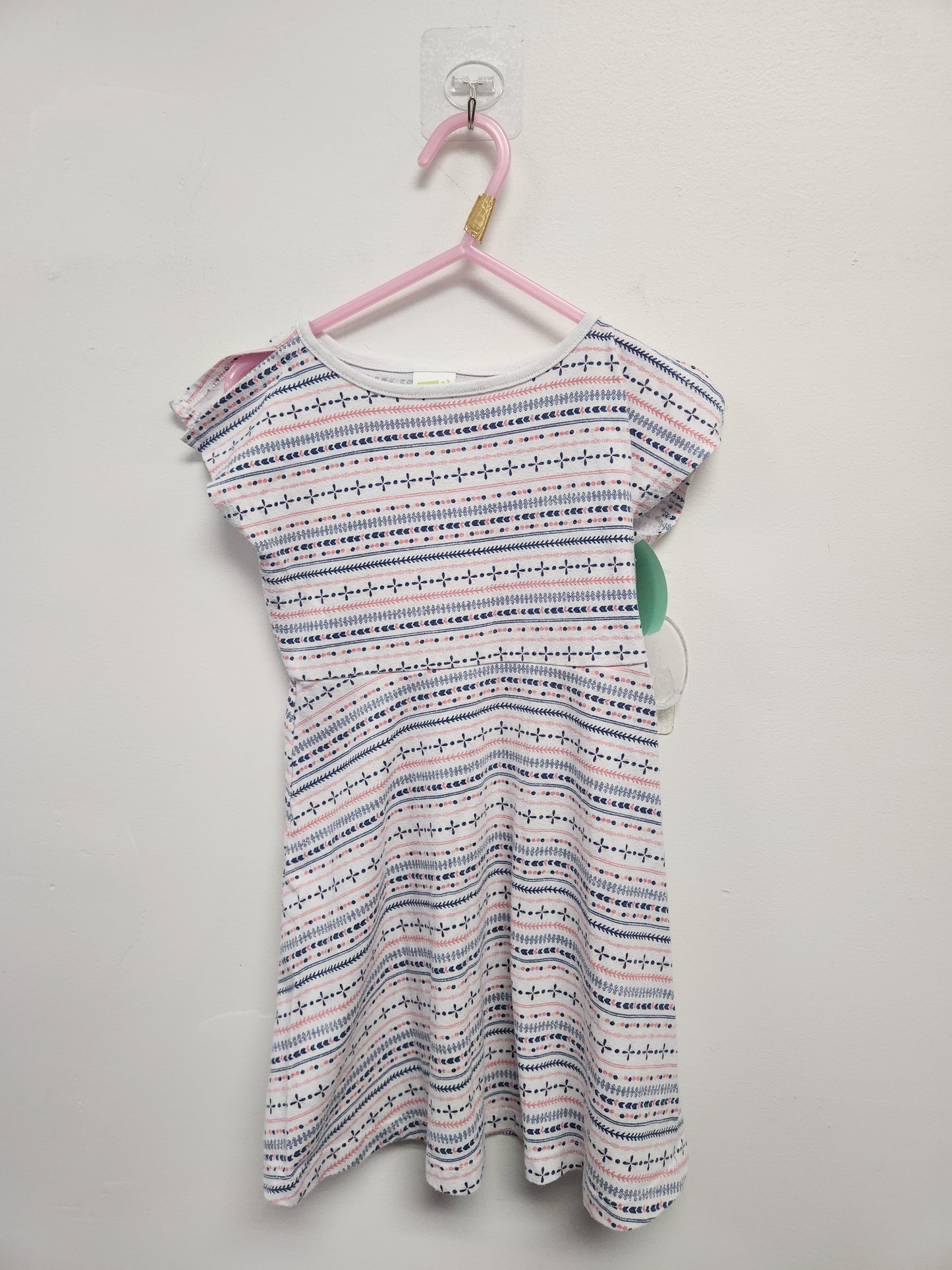 White/Navy/Pink Crazy 8 Dress, 4T G
