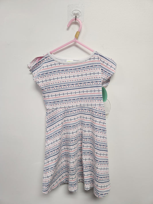 White/Navy/Pink Crazy 8 Dress, 4T G