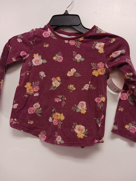 Burgandy Garanimals Long Sleeve Flower Shirt, 5T G