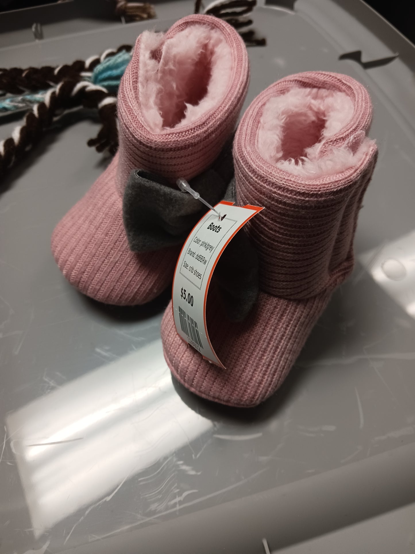 pink/grey ddBBRw Boots, crib shoes