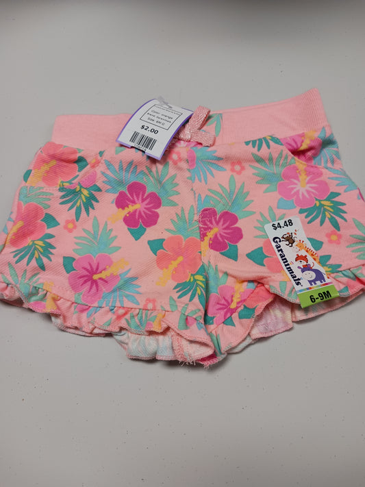 orange Garanimals Flowered Shorts 6/9m, 6M G