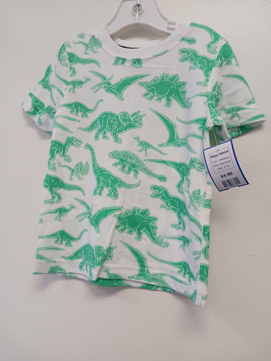 white/green Okie Dokie Dino Tshirt, 2T B