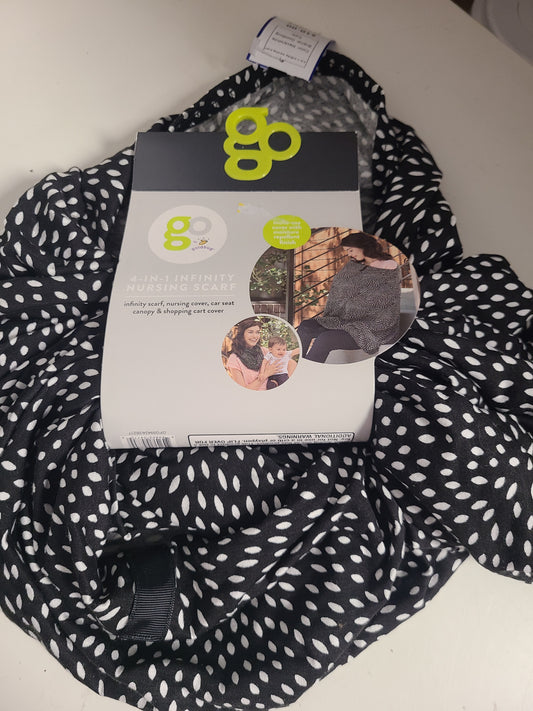 black/white Goldbug 4 in 1 infinity nursing scarf