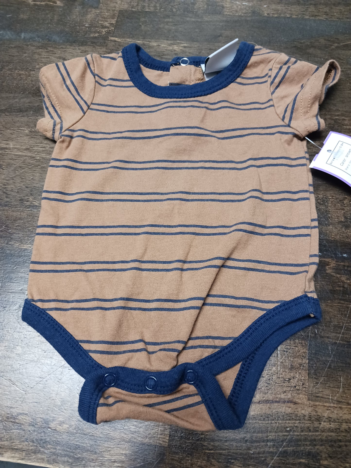 brown Max & Marcus Striped Onesie 0-3m, NB B