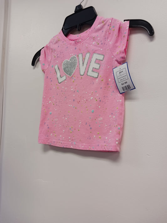 Pink Paint Splatter Love Garnaimals Shirt, 2T G