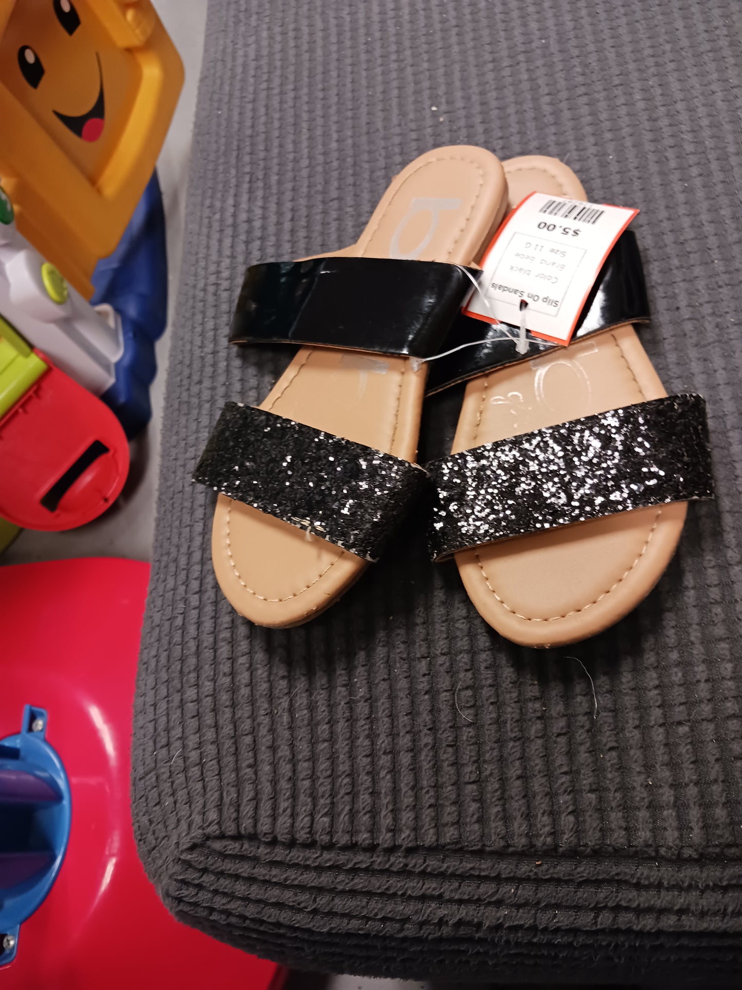 black Bebe Slip On Sandals, 11 G