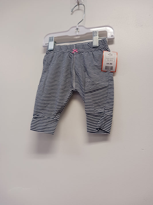 Black/White Striped Carters Pants, NB G