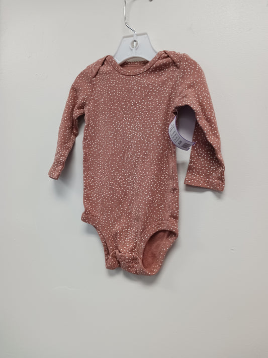 Pink/White Carters Longsleeve Onesie, 12M G