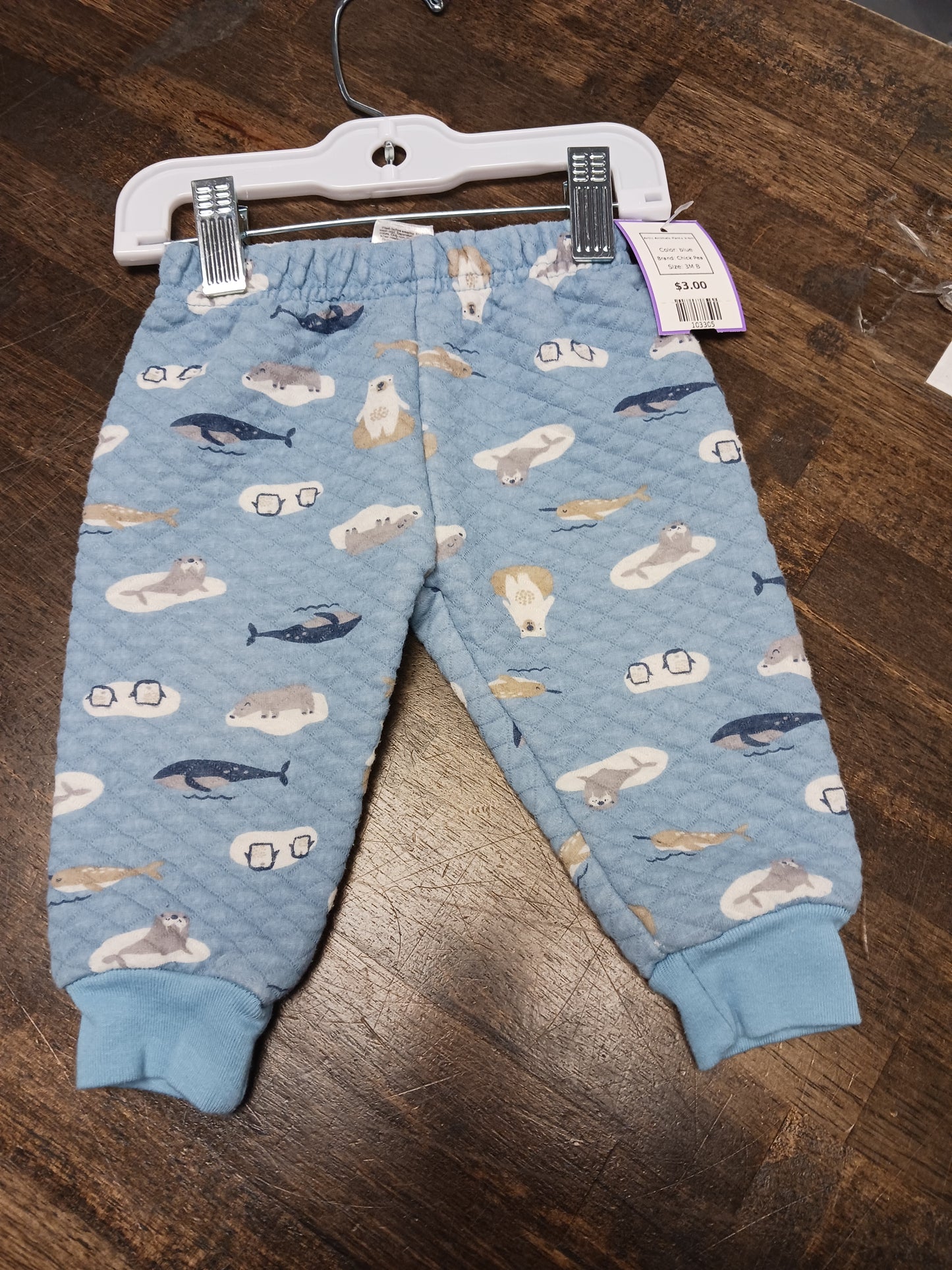 blue Chick Pea Artic Animals Pants 3-6m, 3M B