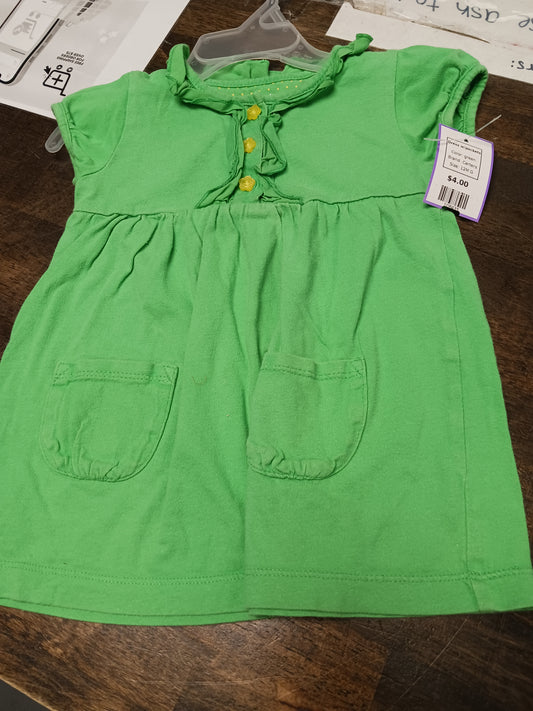 green Carters Dress w/pockets, 12M G