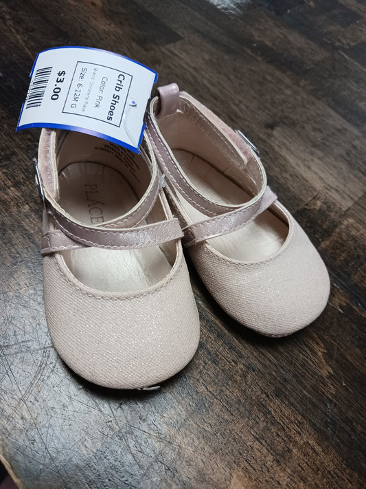 Pink Childrens Place Crib Shoes, 6-12M G