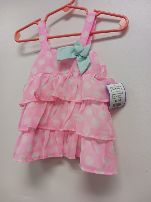 Pink/White Polka Dot Healthtex Tank Top, 12M G