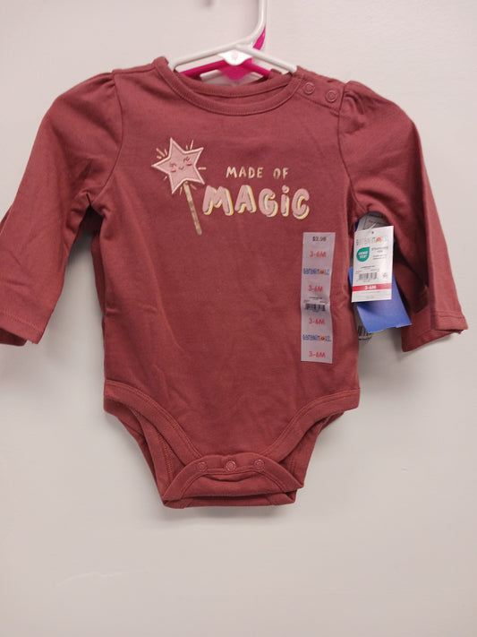 Pink Made Of Magic Garanimals Longsleeve Onesie, 3M G