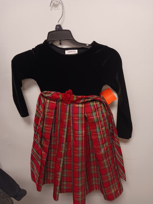 Black/Red Plaid Youngland Plaid & Velvet Dress, 5 G