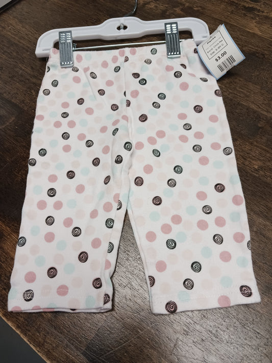 White/Colorful Dot Chick Pea Pants, 6-9M G