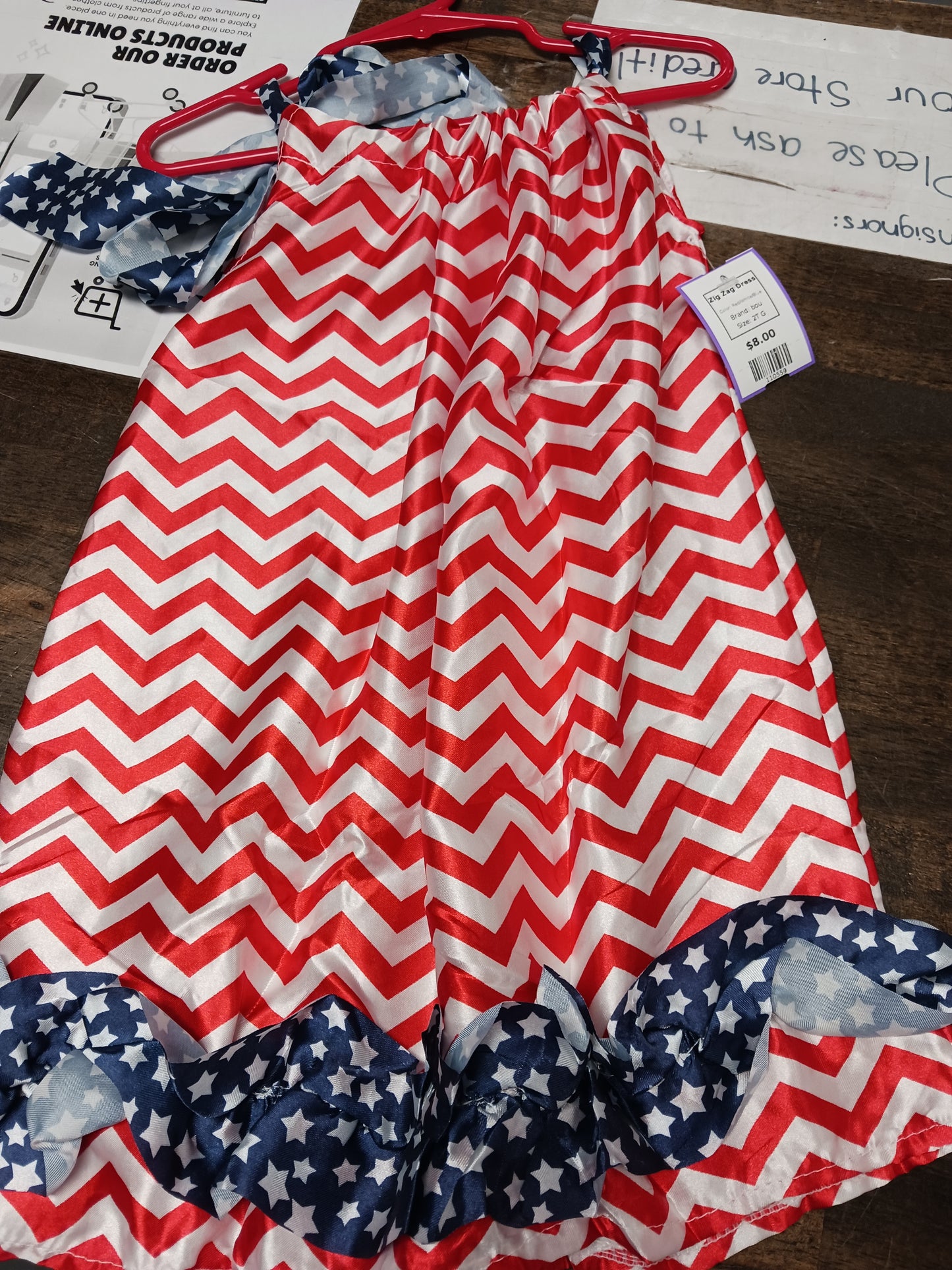 Red/White/Blue bou Zig Zag Dress, 2T G