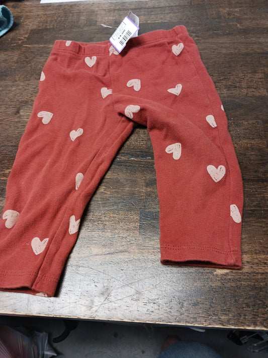 Red/Pink Heart Carters Leggings, 9M G