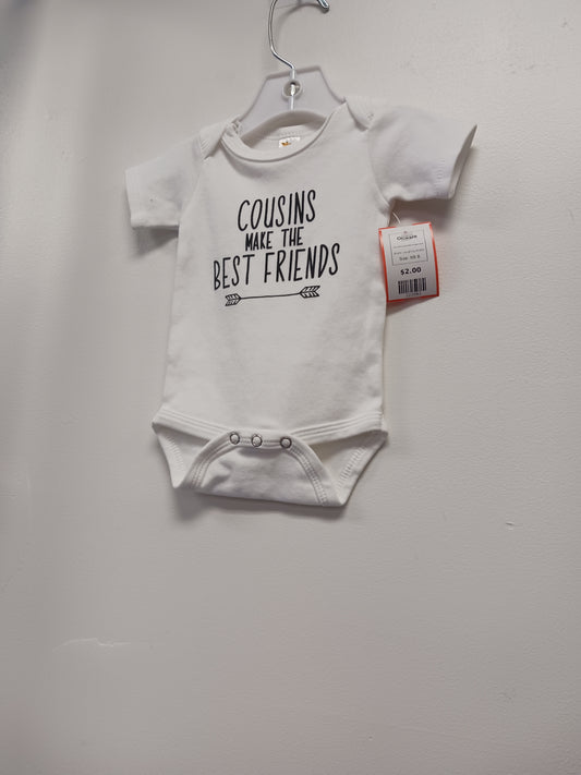 White Cousins Make The Best Friends Laughing Giraffe Onesie, NB B