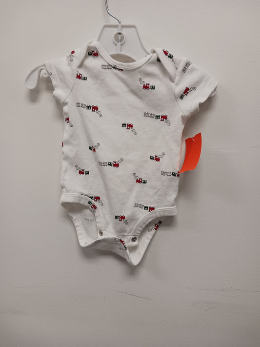 white Carters Train Onesie, 3M B