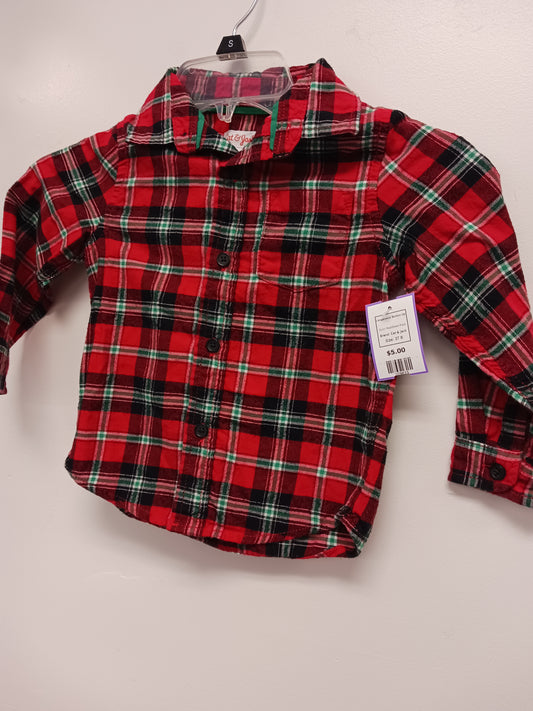 Red/Green Plaid Cat & Jack Longsleeve Button Up, 3T B