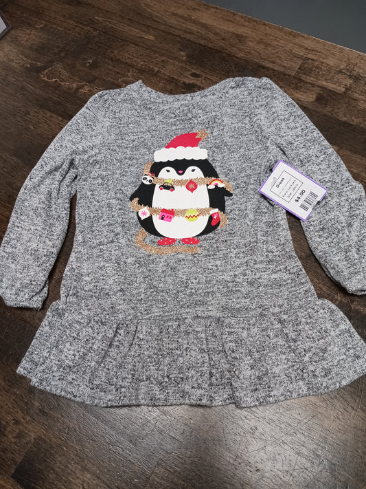 Grey Christmas Penguin Cat & Jack Dress, 18M G